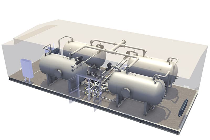 Industrial processing equipment for separating liquids, gas, and sand in oil and gas production. (DNOW U.S. Process Solutions) Industrial processing equipment for separating liquids, gas, and sand in oil and gas production. (DNOW U.S. Process Solutions)
