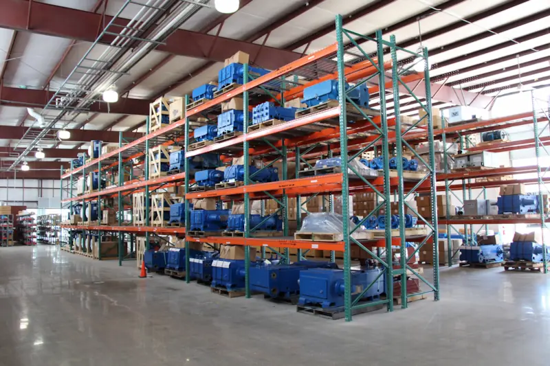 Photo shows the inventory of positive displacement pumps from DistributionNOW's Odessa Pumps affiliated brand. Photo shows the inventory of positive displacement pumps from DistributionNOW's Odessa Pumps affiliated brand.